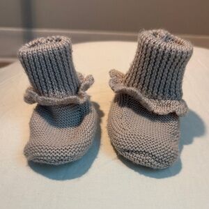 Konges Slojd Newborn Knit Baby Booties - Beige